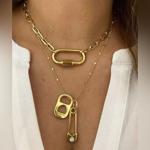 Saftey pin necklace N1314 - Picture 1 of 5